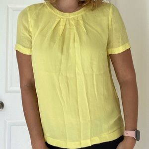 Yellow j crew short sleeve blouse size 6